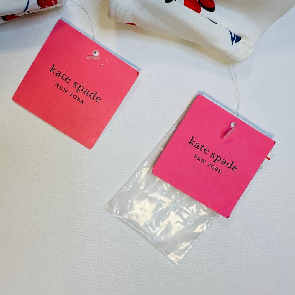 Kate Spade New York Cherry Toss Bandeau Bikini Top and High Waist Bottom - Picture 4 of 10